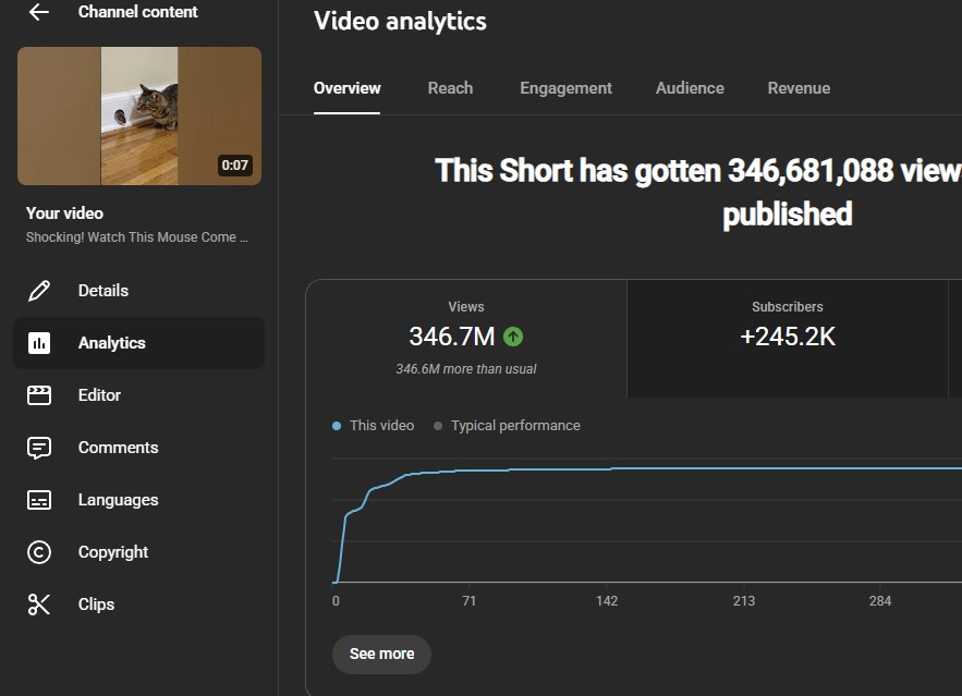 346 million views on one short